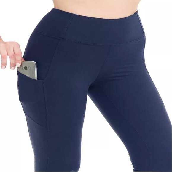 Women Prem 240GSM 7/8 Length Active Plus Leggings w/Pockets Navy 1X-3X - Picture 1 of 5